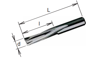 RH+ Fréza hrubovací ø16 - R, pozitiv - D=16 l=52 L=100 z=3