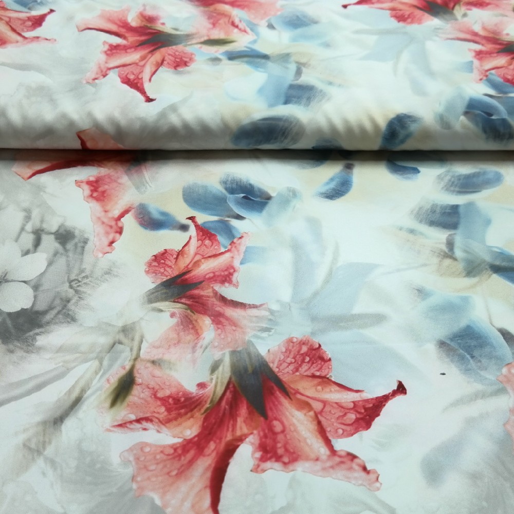 polyester šatovka květy