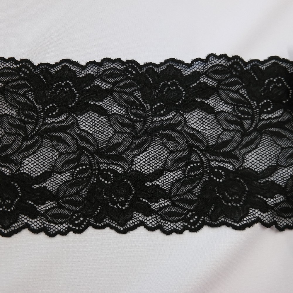 krajka černá elastická, 16,8cm