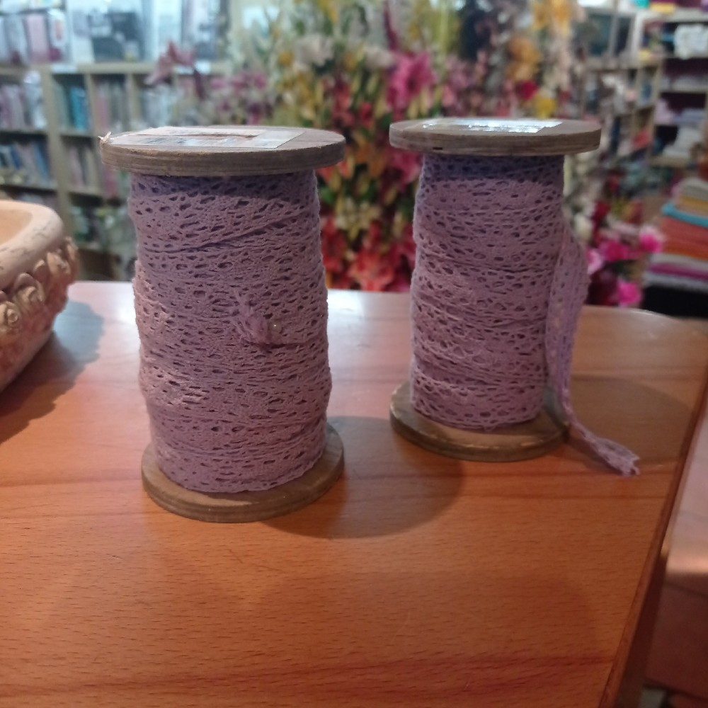 krajka fialová bavlna