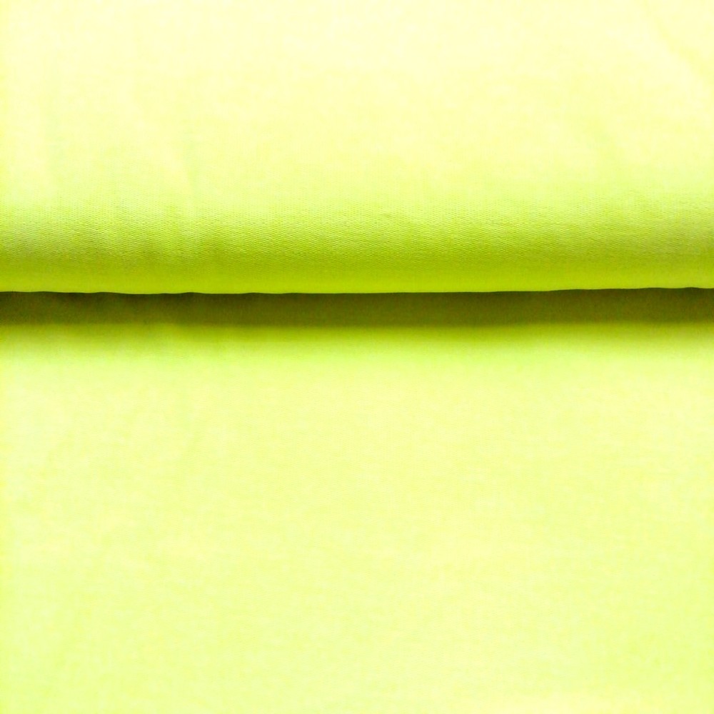 teplákovina neon žlutá 45%Ba 45%PES 10%elast.