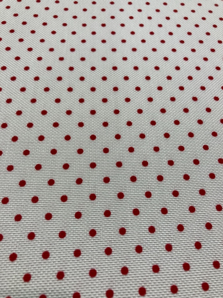 loneta béžová červený puntík 150 cm