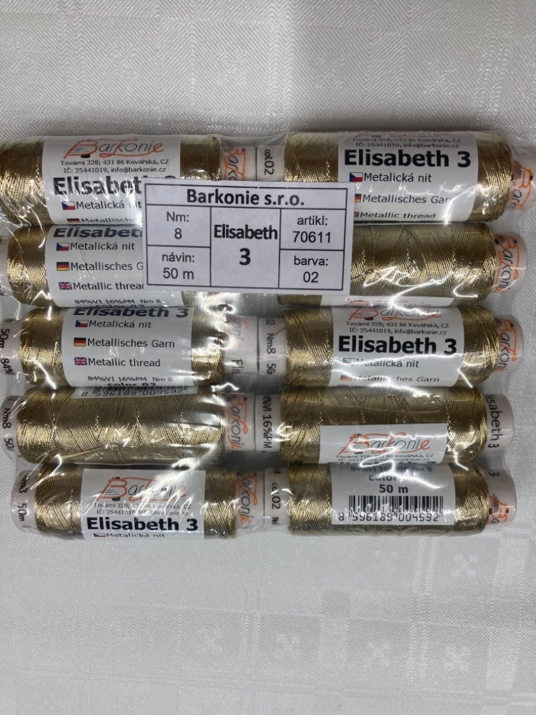nitě  metalické Elisabeth 3
