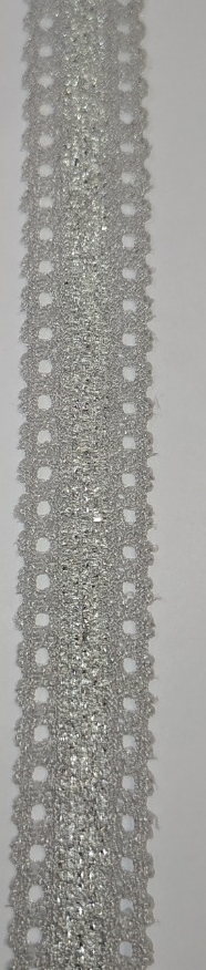 krajka elastická šedo stříbrná 14mm