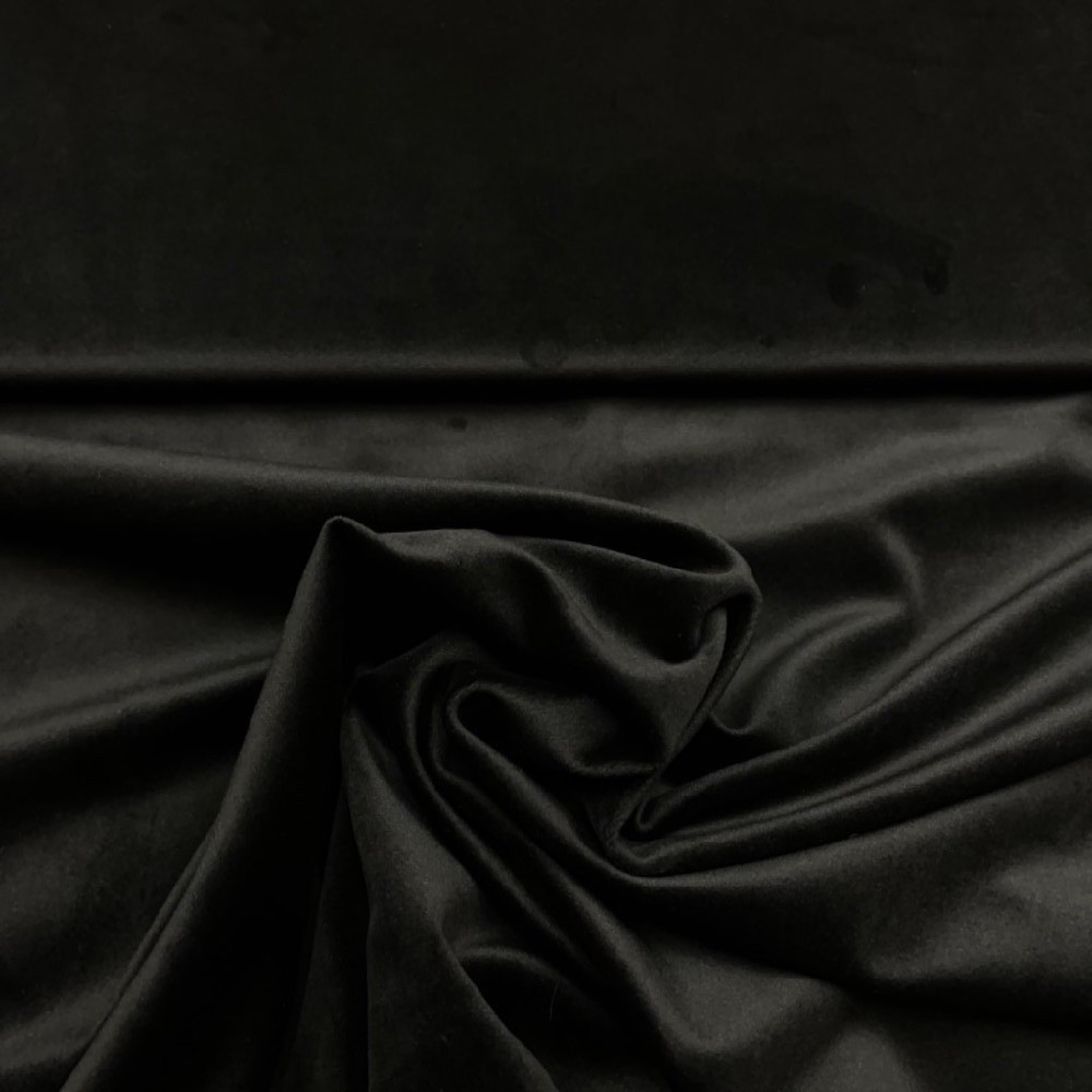 samet černý elast. 150cm Pes/elas*