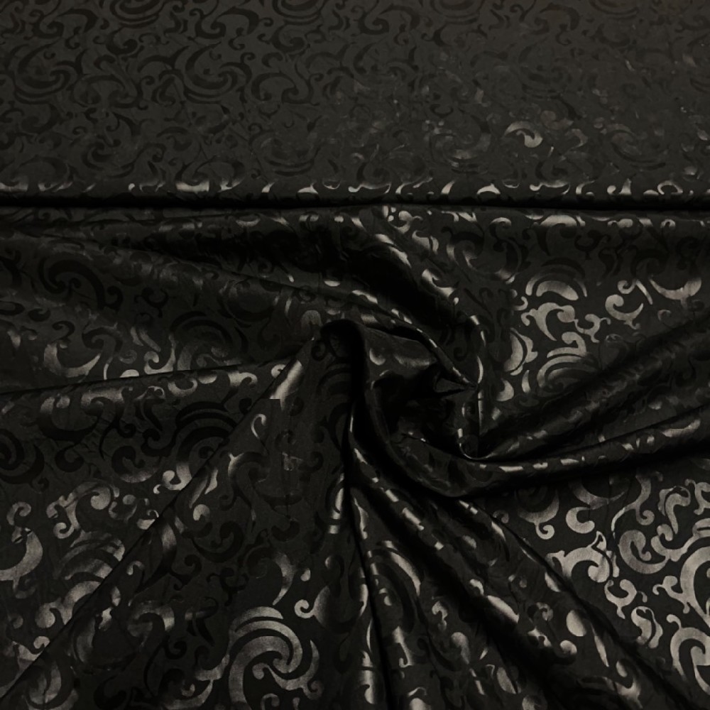 pláštovka  černá vzor lesklý a matný 150cm Pes*
