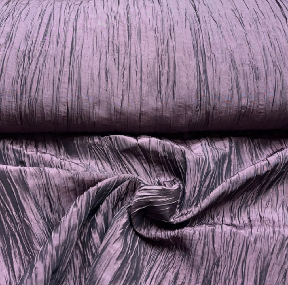 taft sv fialový-mačkaný š,150 cm