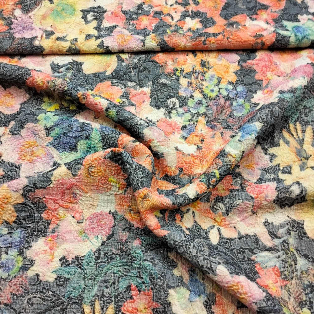 kostýmovka barevné květy s lurexem 160cm PES
