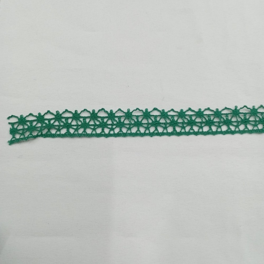 krajka paličkovaná zelená š.2cm
