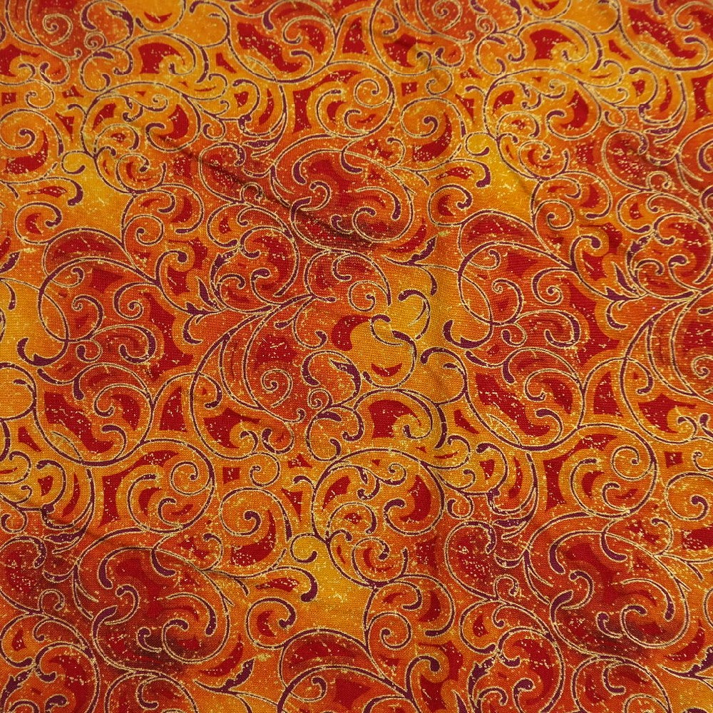 bavlna oran/červená vzor š.110