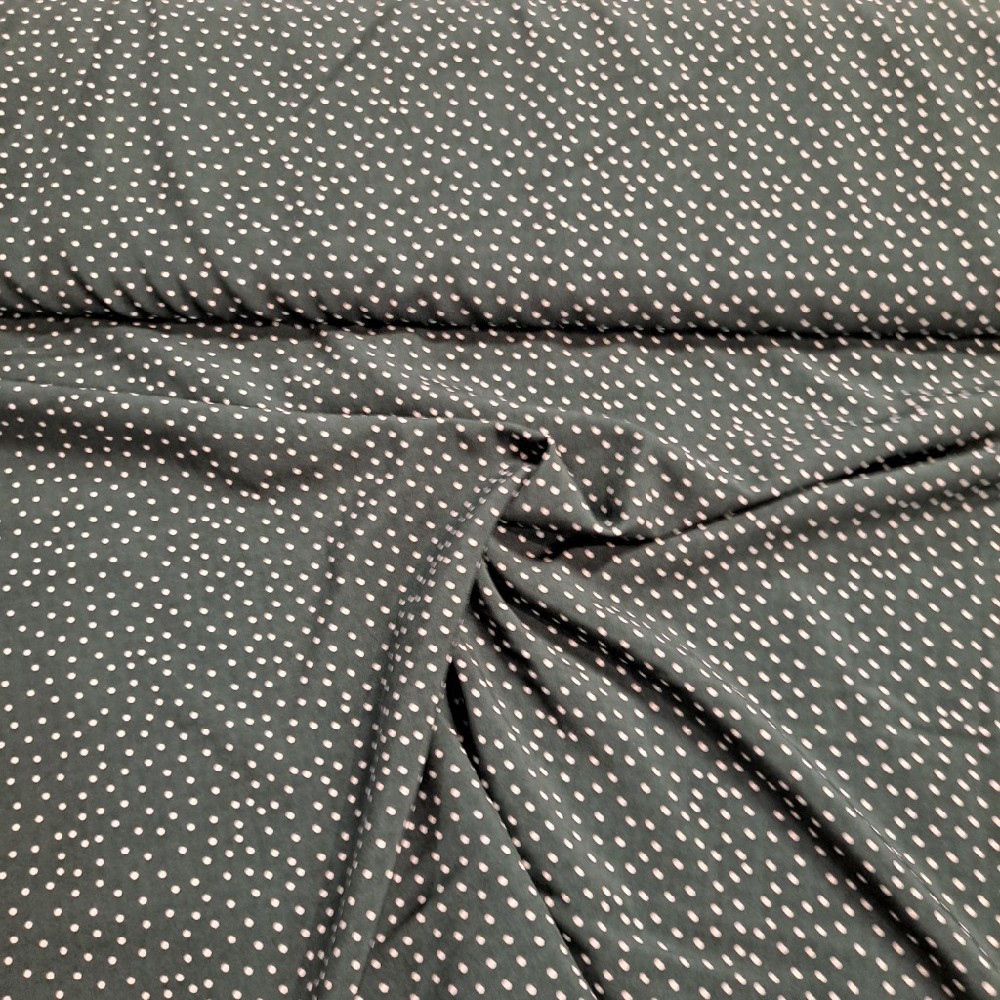 halenkovka zelená bílý puntík polyester