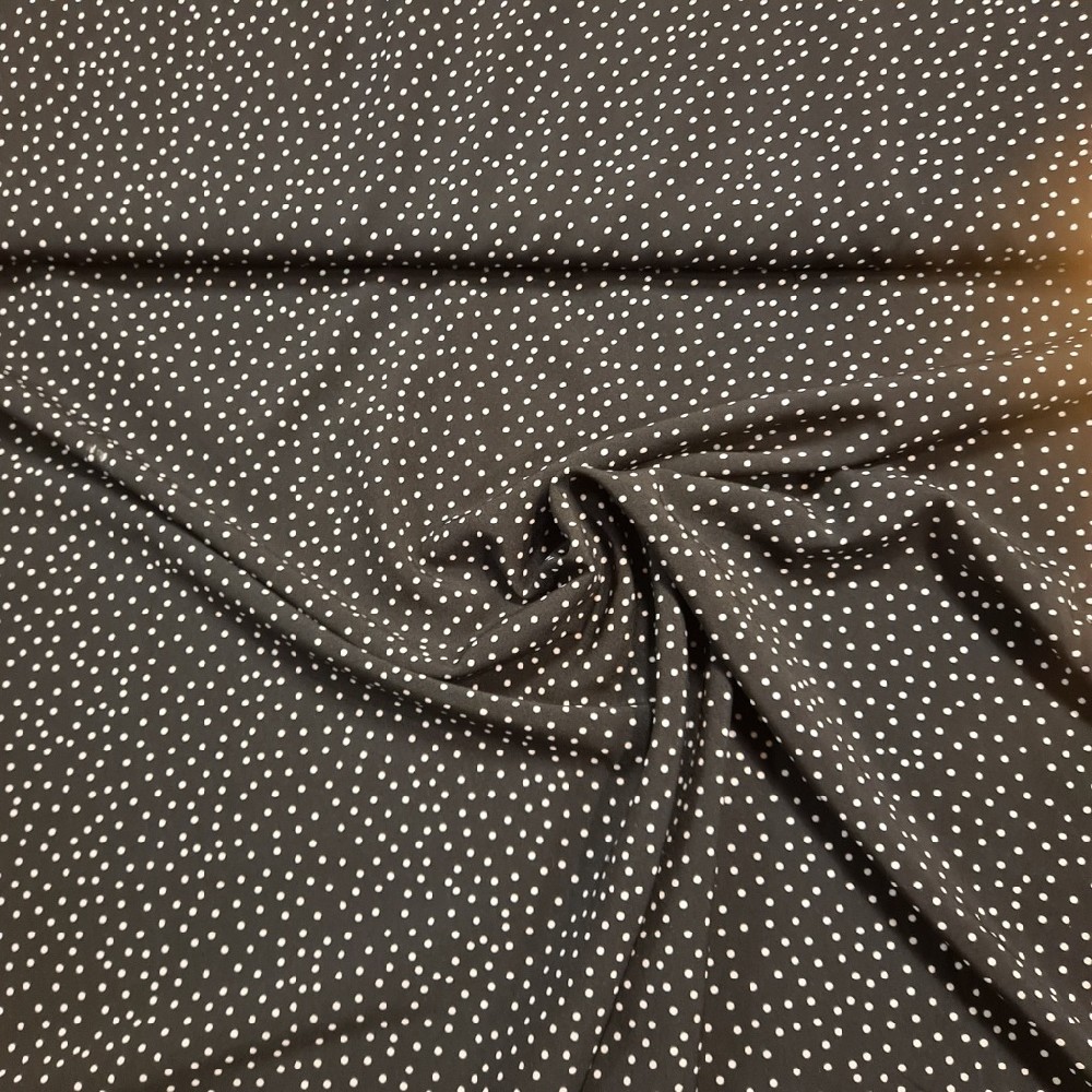 halenkovka černá bílý puntík polyester