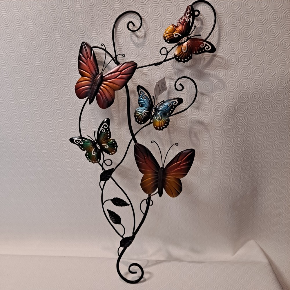 Kovová dekorace motýli výš.70cm
