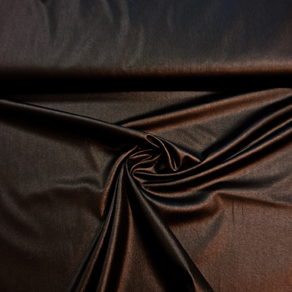 Bavlna oděvní + ELAST černá lesk š.150