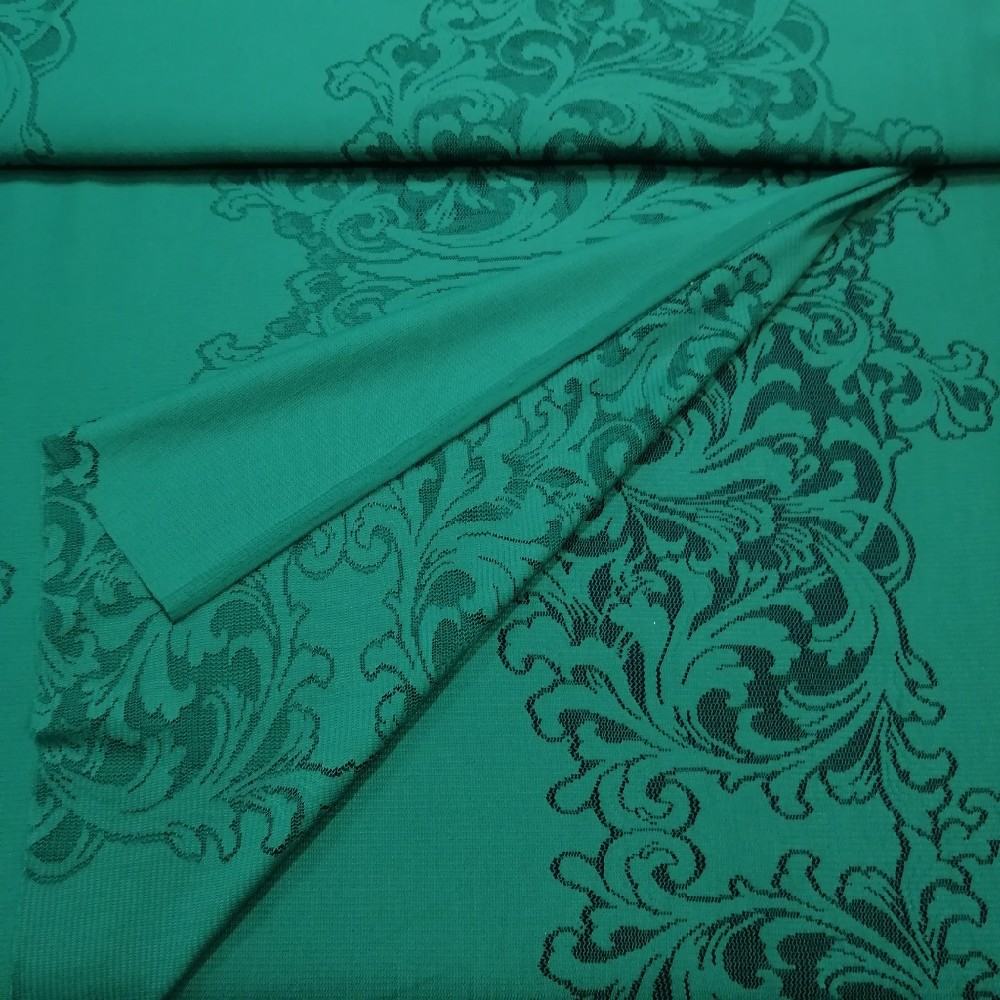 úplet krajkový zelený, PES/EL, š. 150 cm