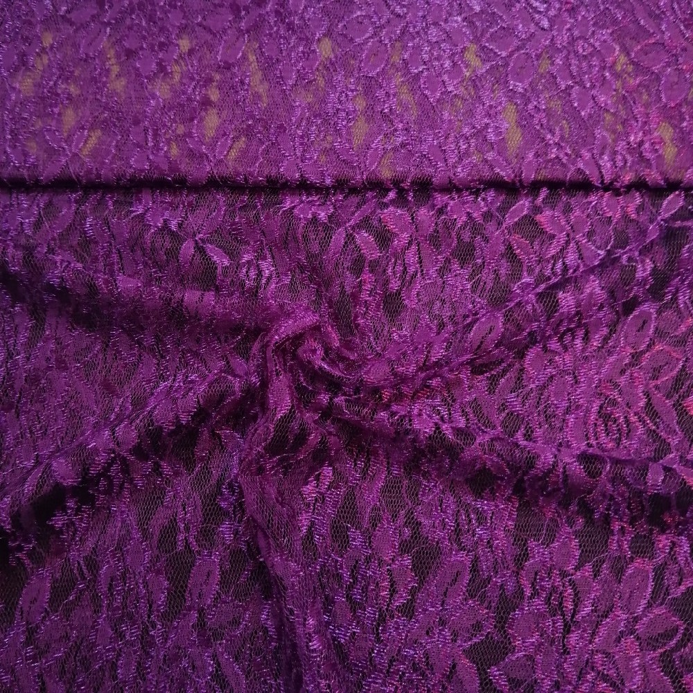 krajka temně fialová, PES, š. 140 cm