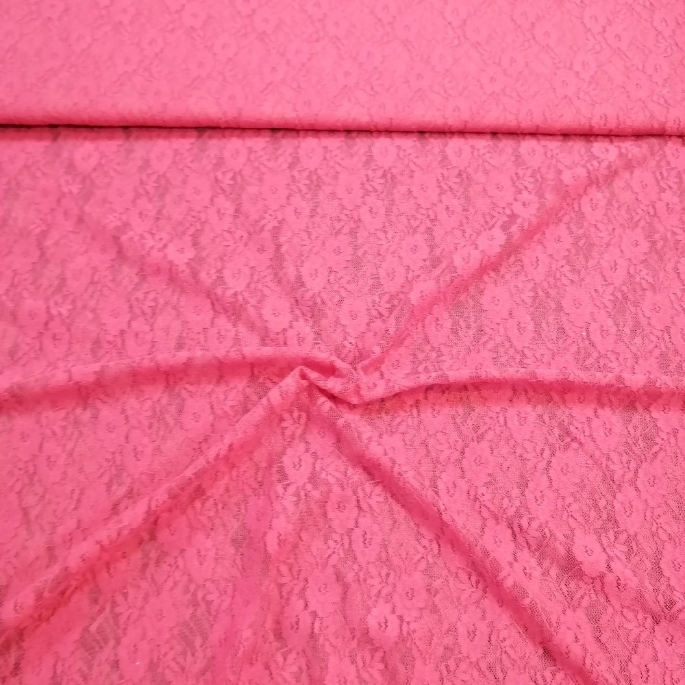 krajka růžová elast, PES, š. 150 cm