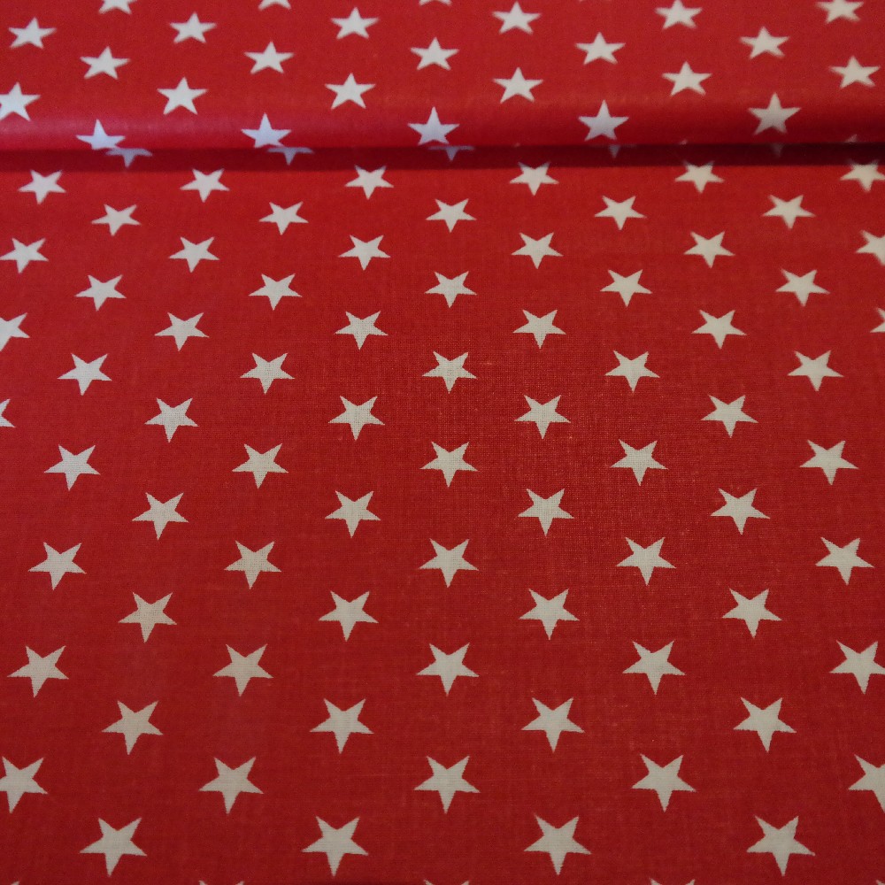 bavlna červená bílá hvězdička 140 cm