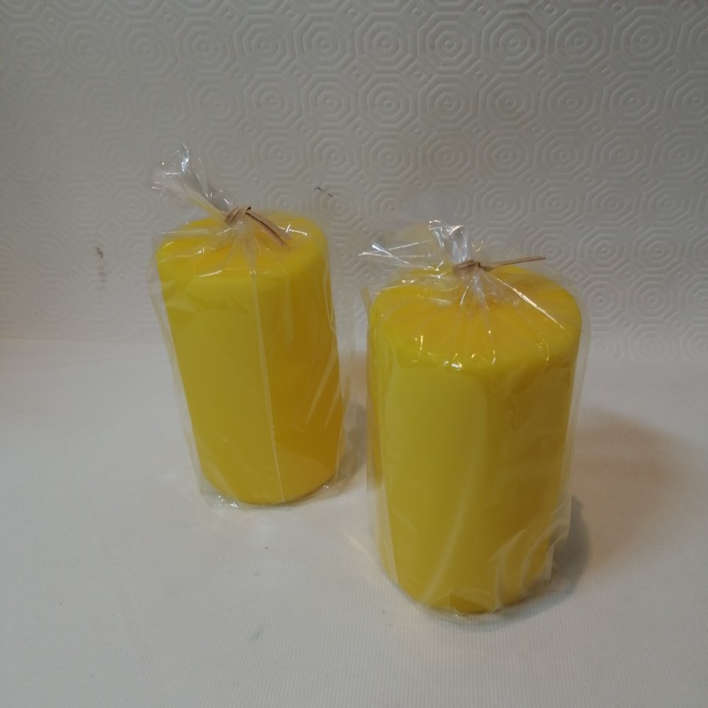 svíčka, žlutá, 6,5x11 cm