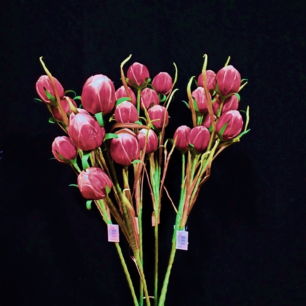 květina dekorační růžová, 100 cm