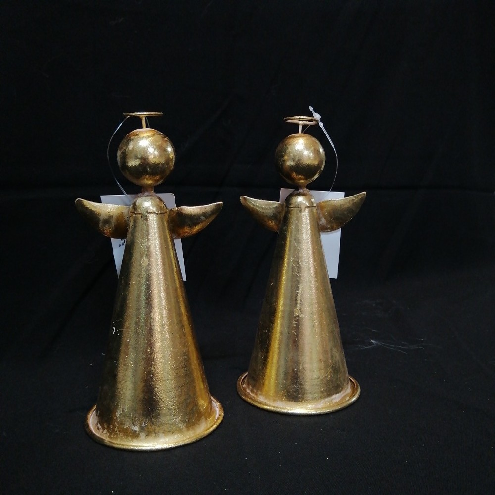 Anděl kovový zlatý (zvonek) 17cm