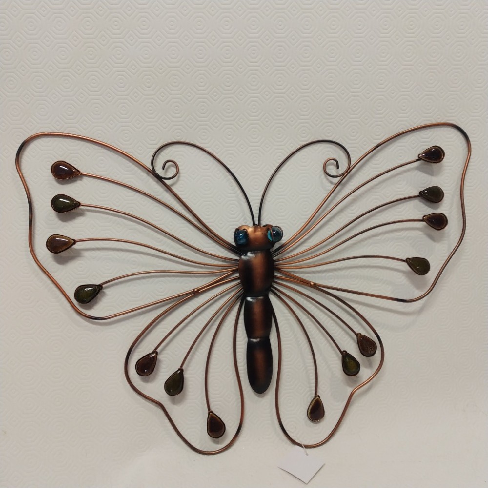motýl kovový s kamínky 50cm