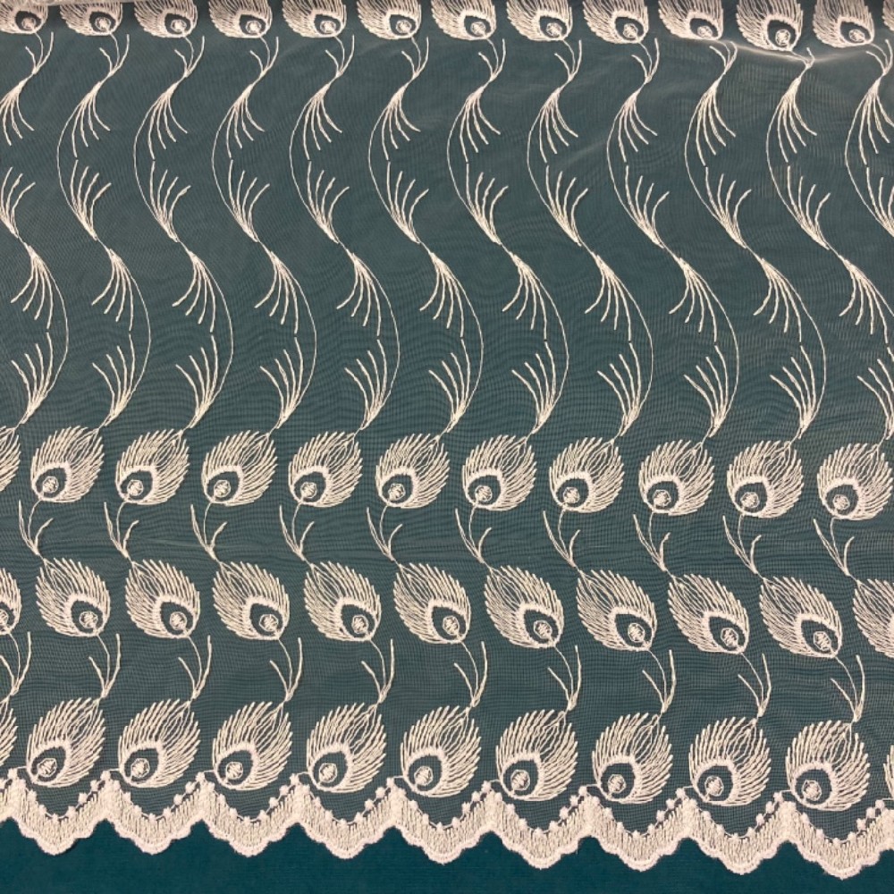 záclona Firanky vyšívané listy vlnky 160 cm