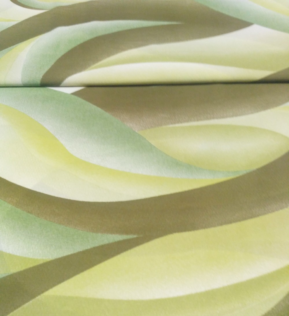 polyester zelené vzory 140 cm