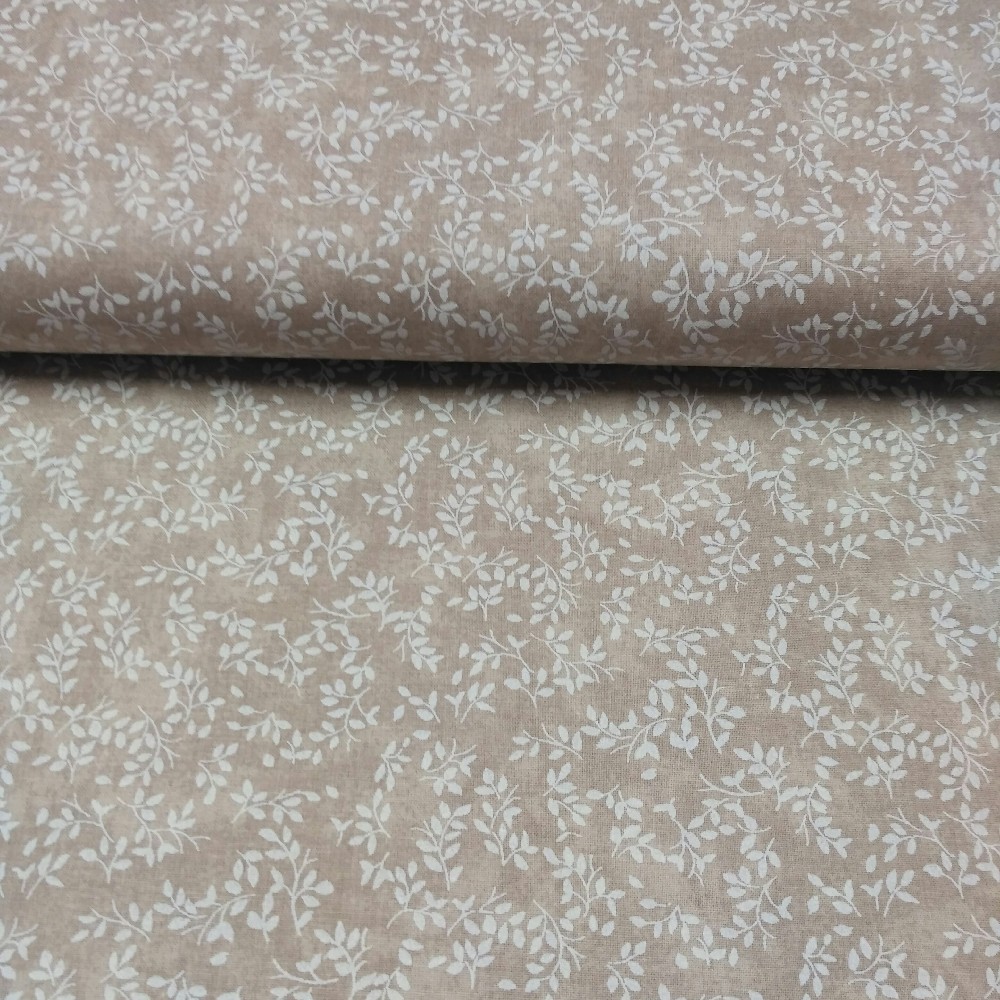 bavlna krémovo bílé lístečky 150 cm