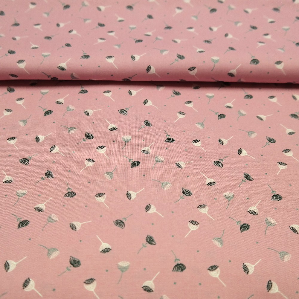 bavlna růžová makovice 110 cm