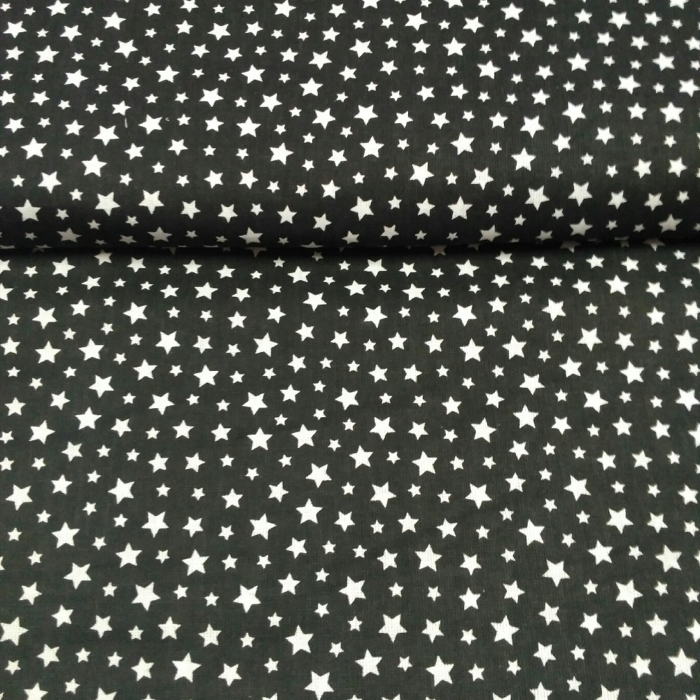 bavlna bílo černé hvězdičky 160 cm