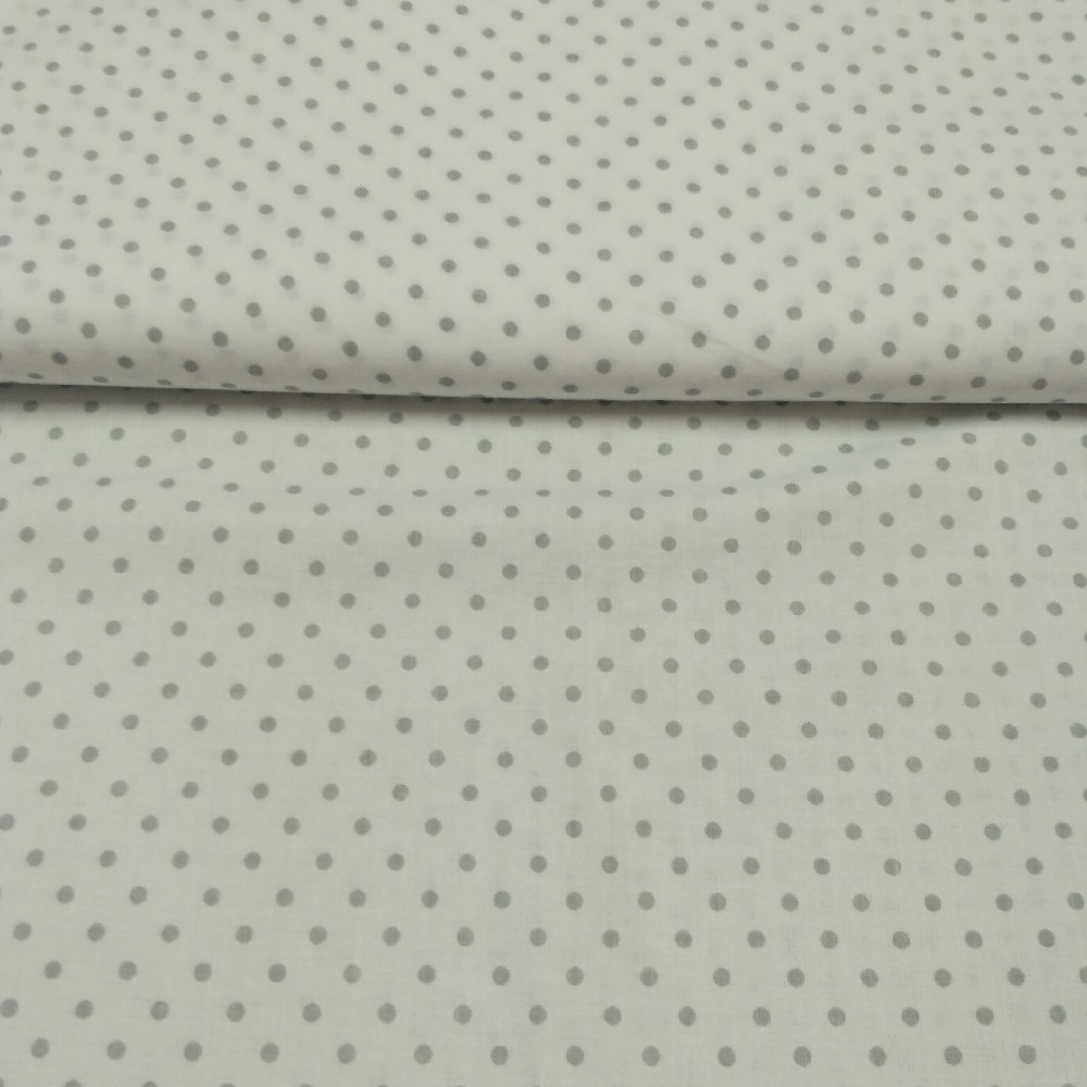 bavlna šedý puntík na bílém podkladě 160 cm