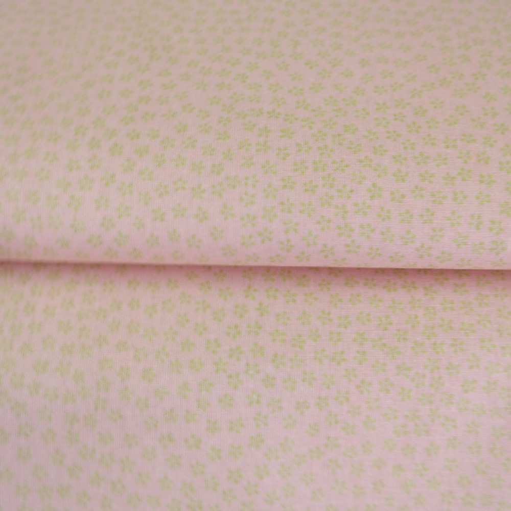 bavlna růžovo zelená kytička 140 cm