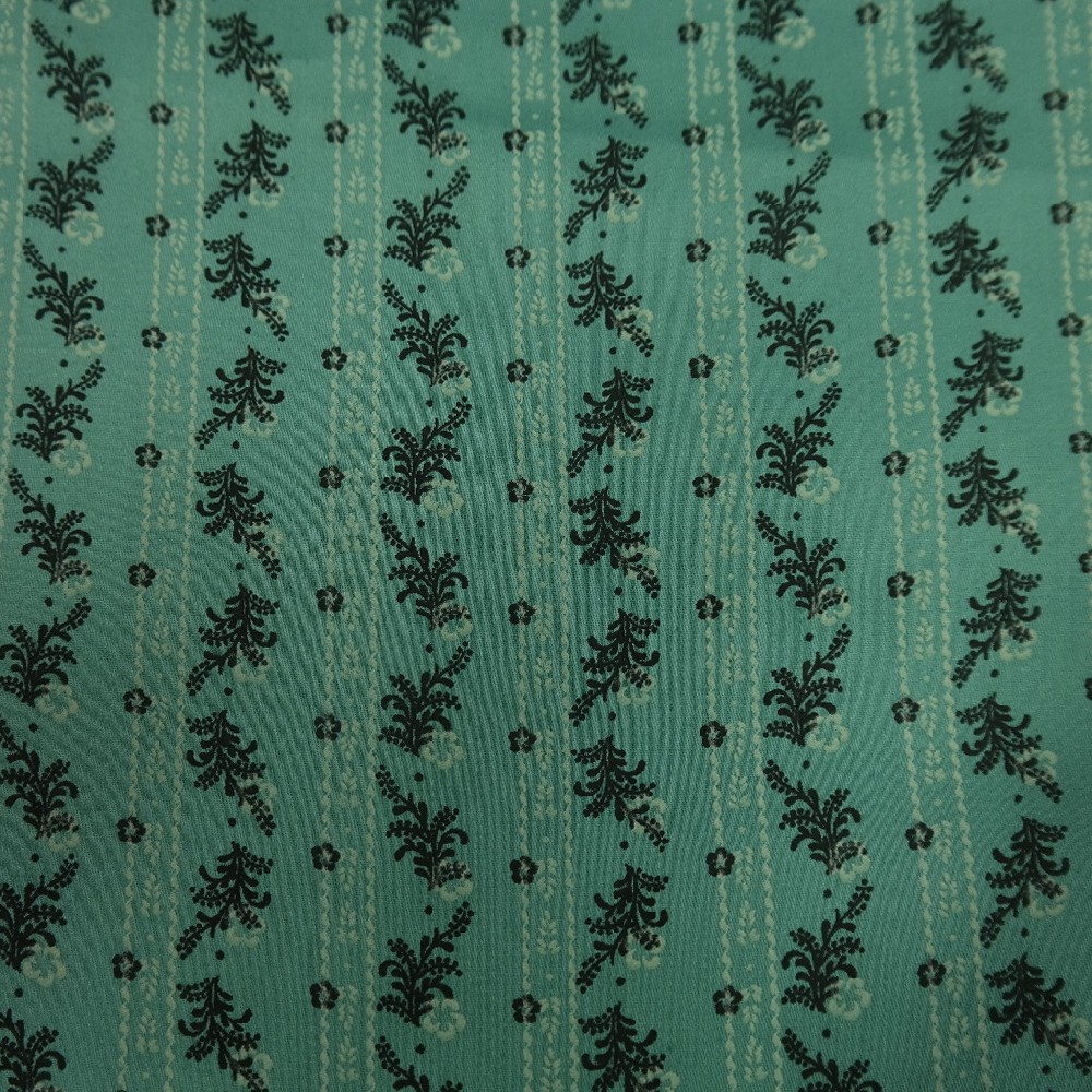bavlna satén Nj.kytička na zeleném podkladu