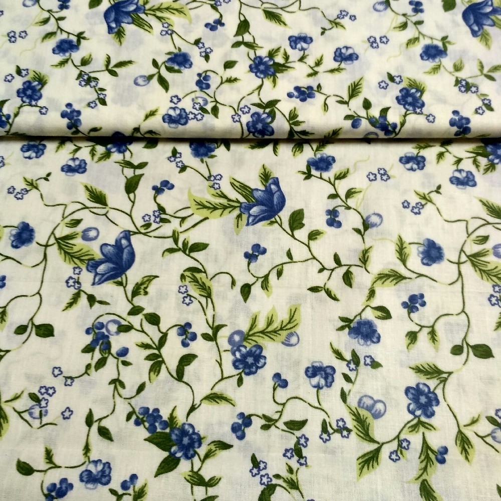 bavlna 15750 modrý květ š.145cm