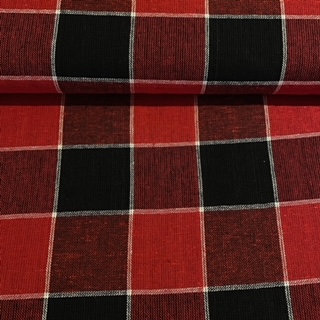 bavlna černočervená kostka š.140cm
