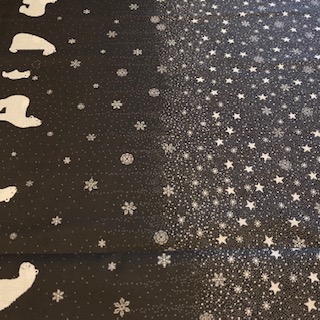 bavlna šedo bílé hvězdičky tuleň  110 cm