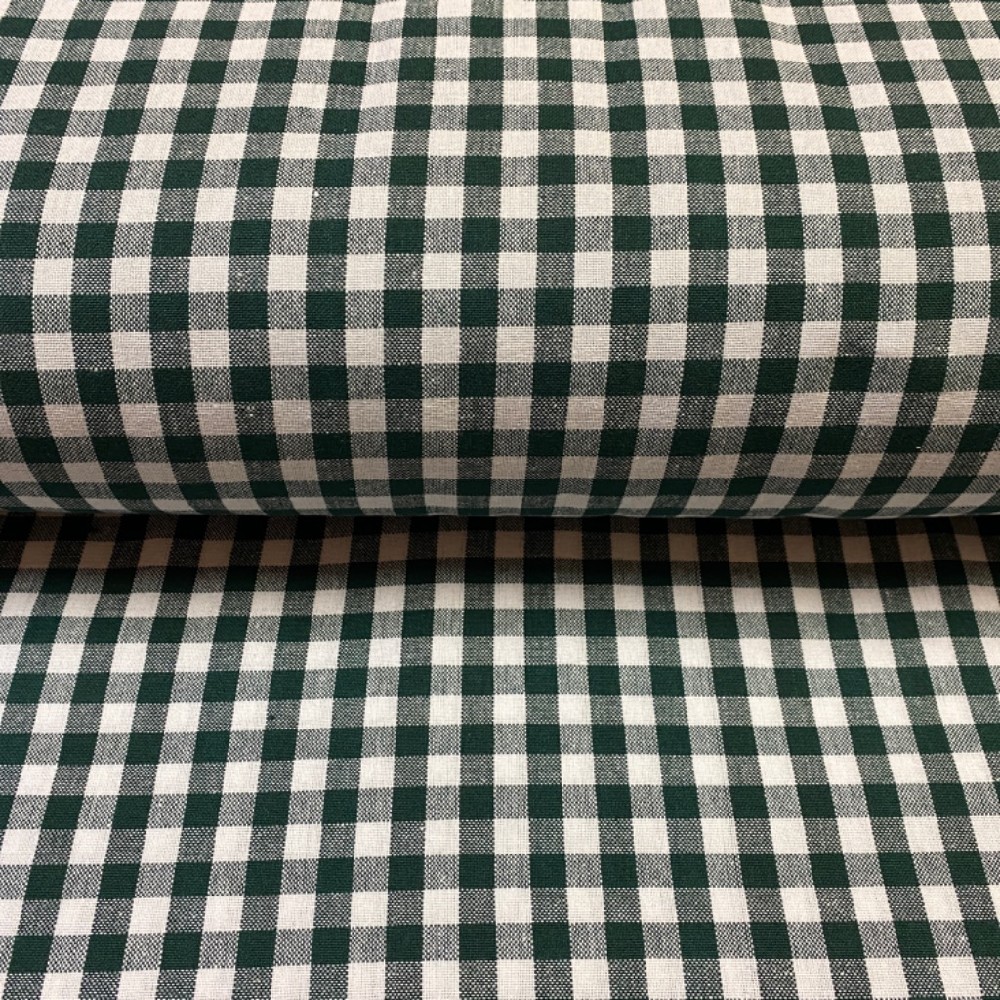 bavlna kanafas 150cm bílo-zelená kostka