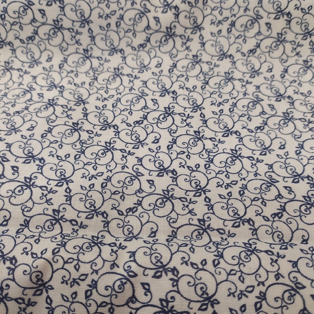 bavlna bílo modrý vzorek