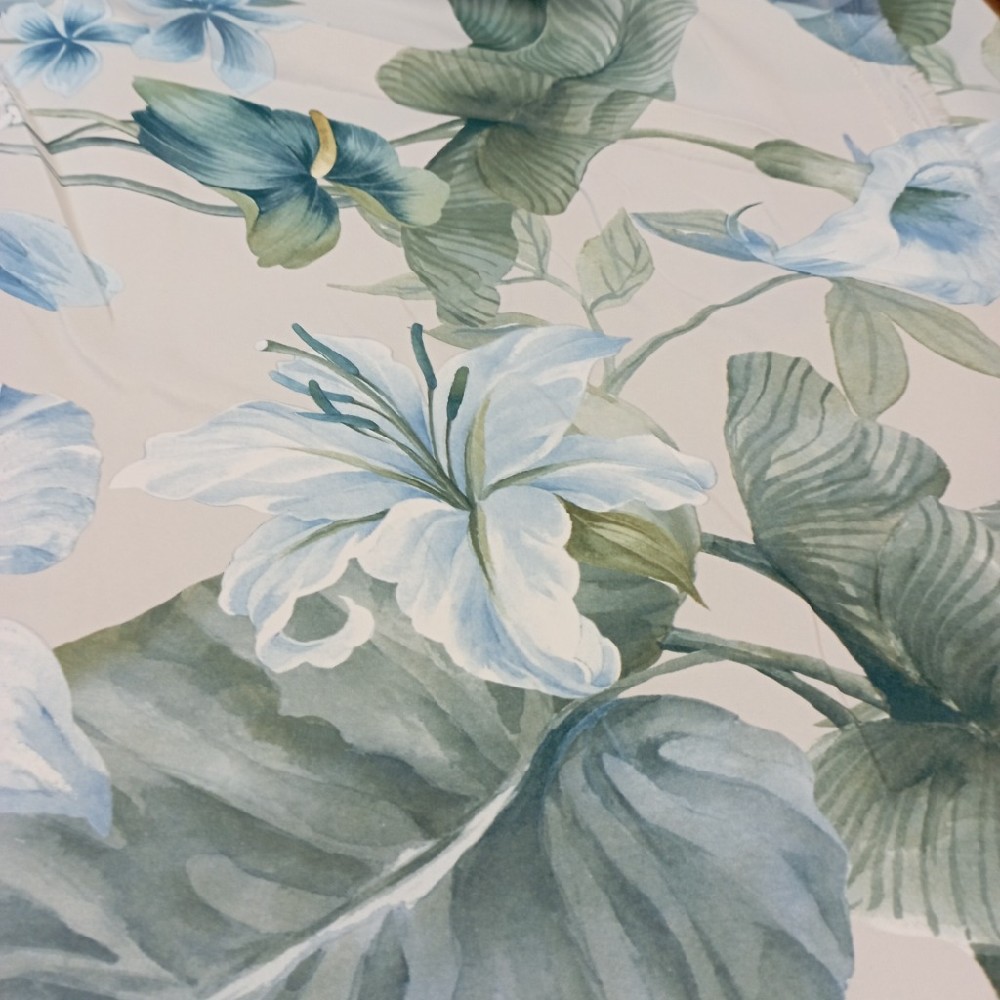dekoračka Dimout 37627//03 290 cm modro zel.květy