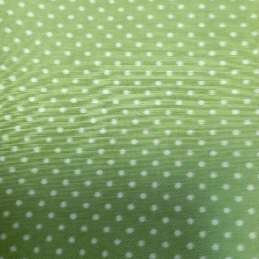 bavlna bílý puntíček na zelené š,140 cm