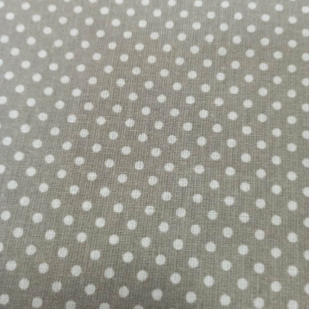 bavlna bílý puntík na šedém podkladě 150 cm