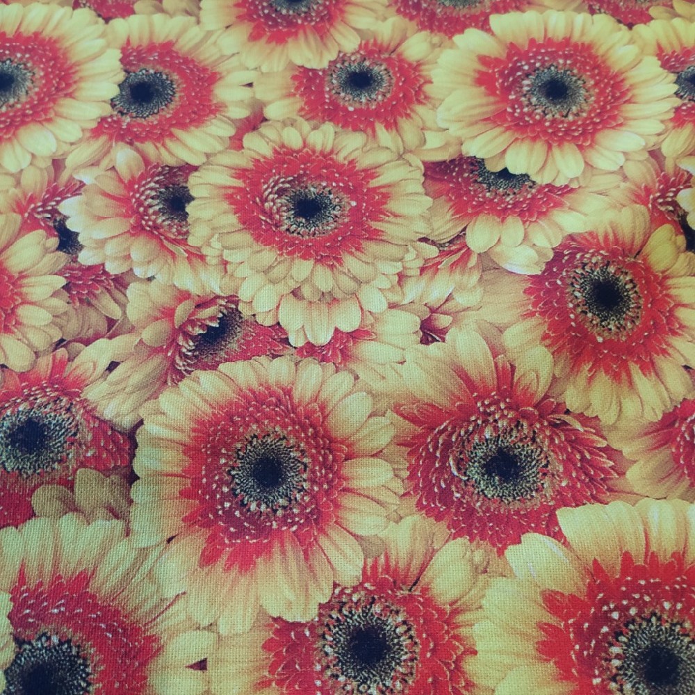 dekoračka loneta barevné květy 140 cm