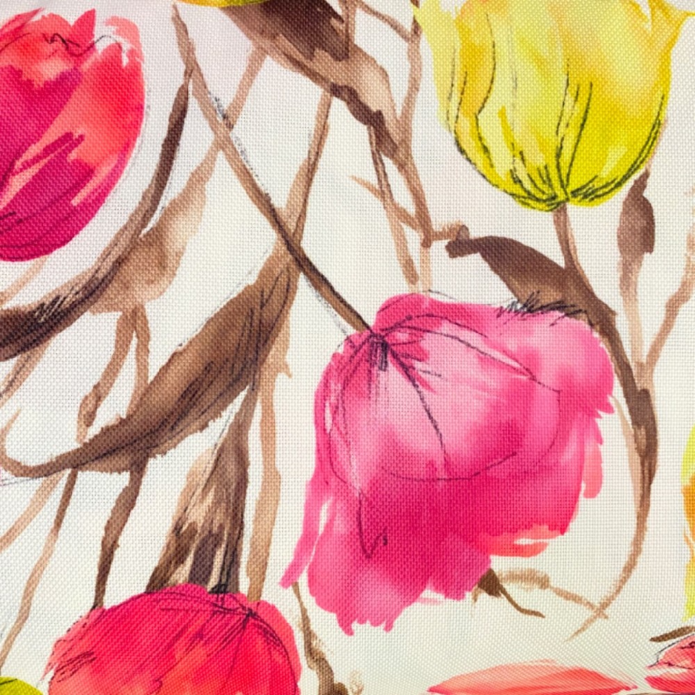 dekoračka  barevné tulipány na bílém podkladě 34019/107/150