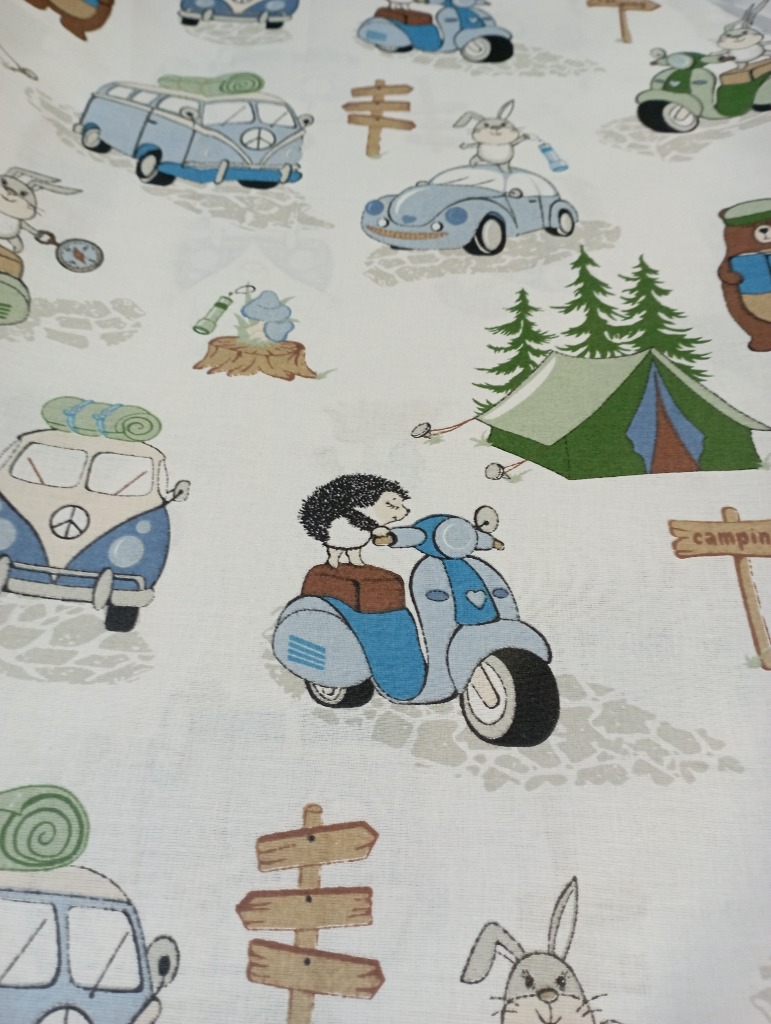 bavlna dětský motiv   lesní   camping 160 cm