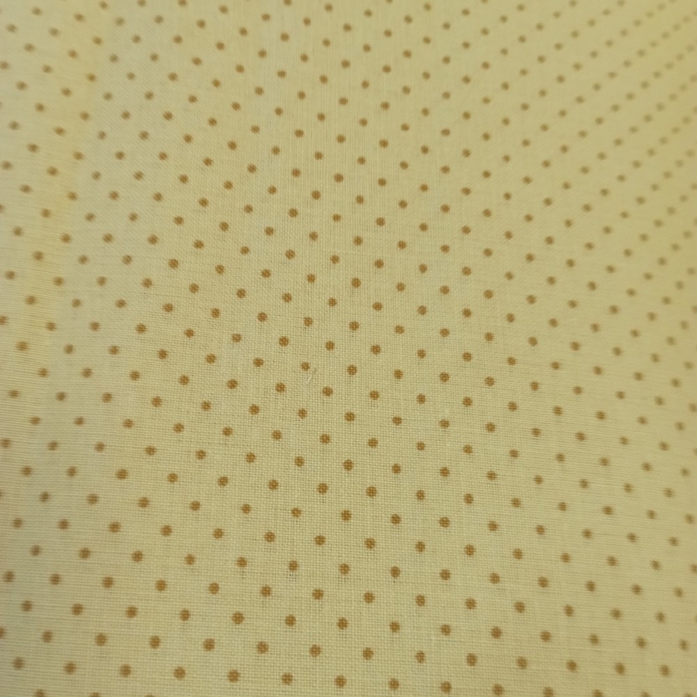 bavlna střed,žlut,.hnědý puntík 140 cm 15656-A