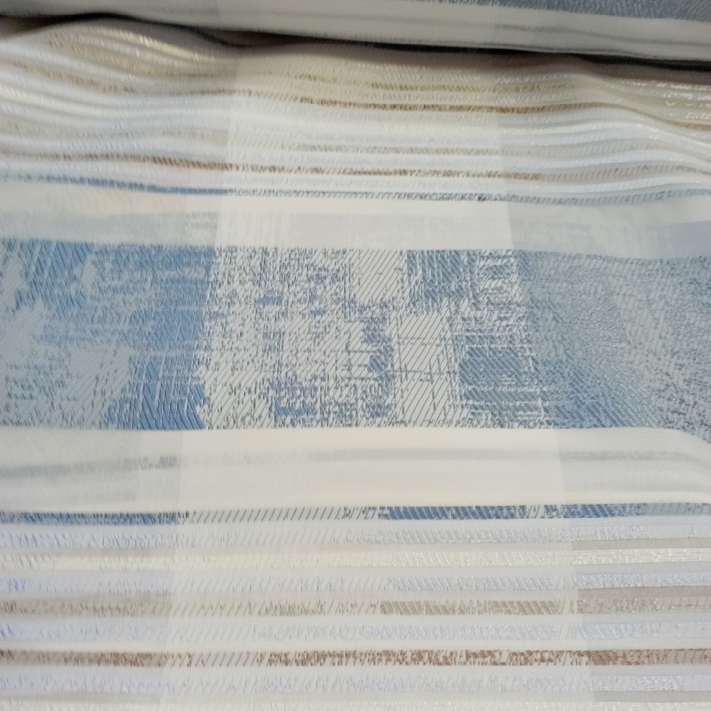 dekoračka modr.krém.šedé pruhy 150 cm