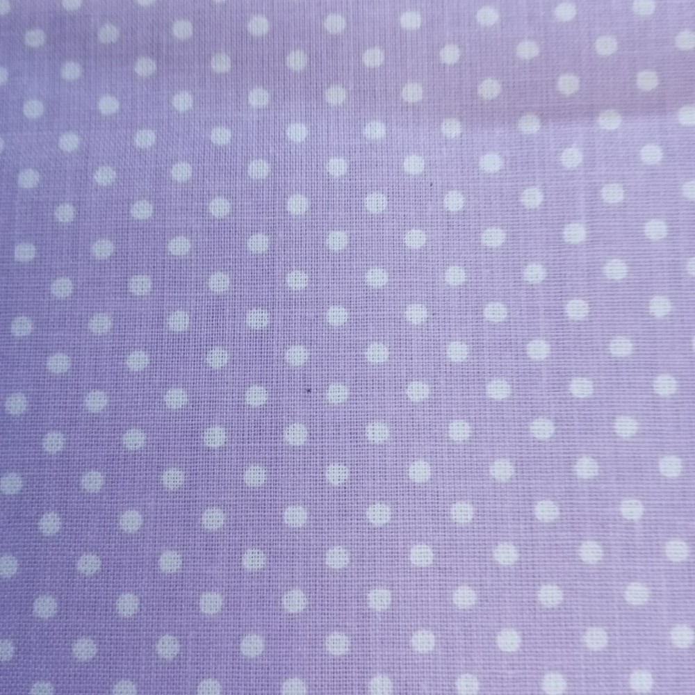 bavlna bílé puntíky na fialovém podkladě 140 cm