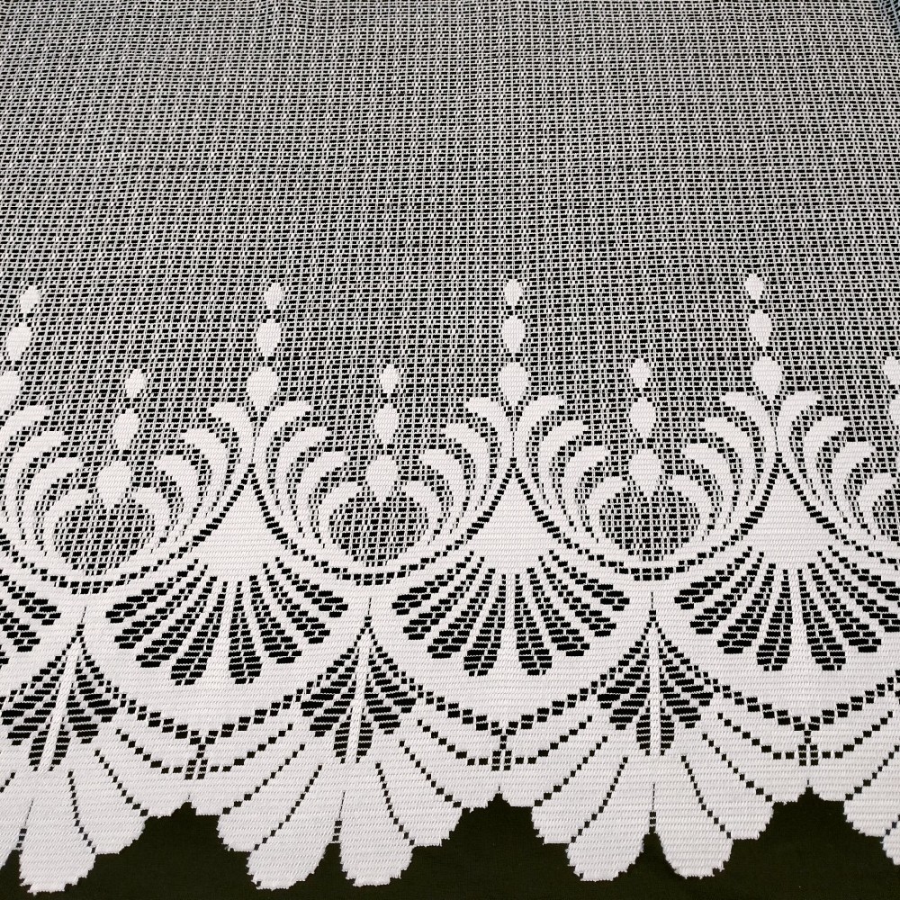 záclona 11166 žakár bílý, bordura v.180cm