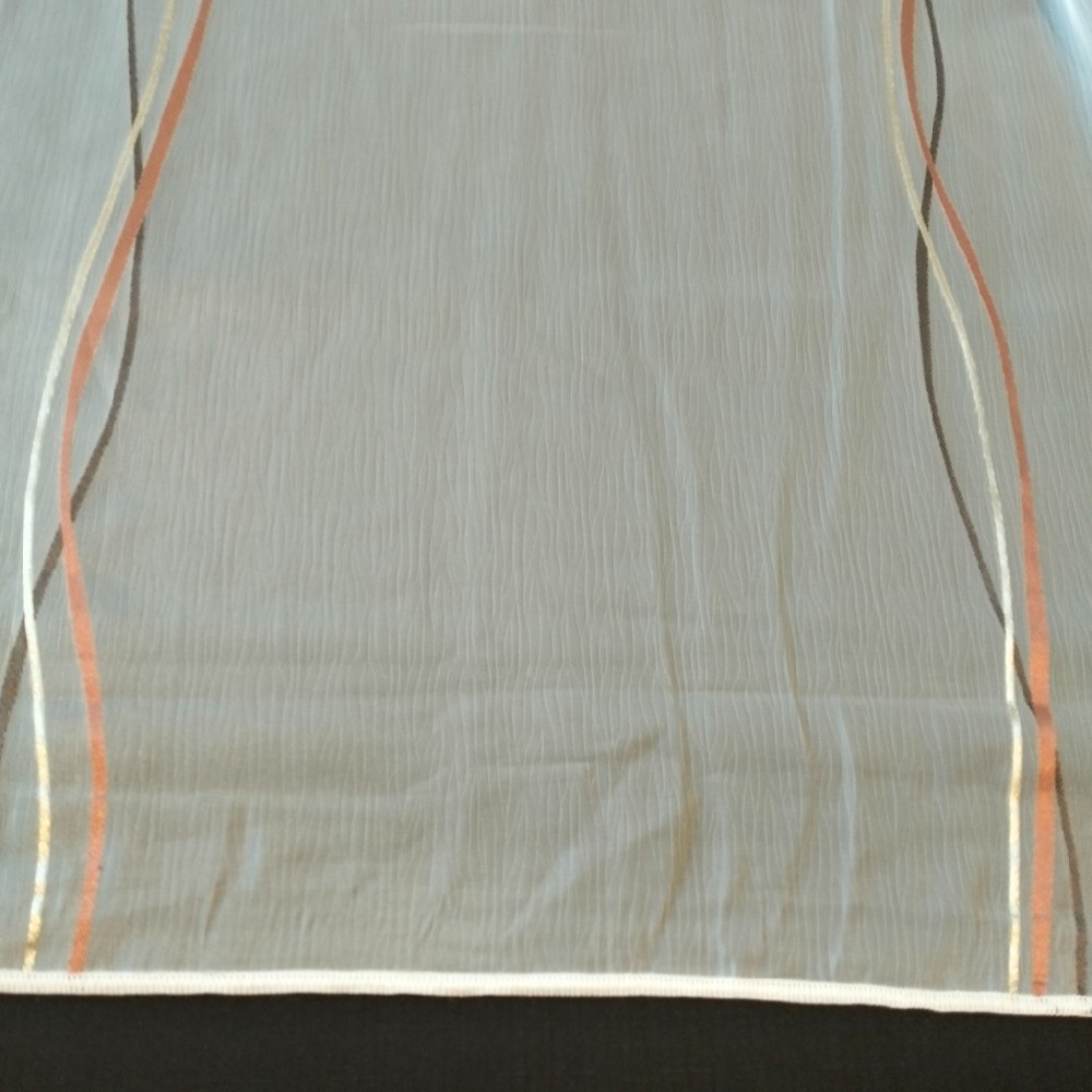 záclona V 005/120 š.120cm voál krémová, šlahouny hnědá, teracota, krémová
